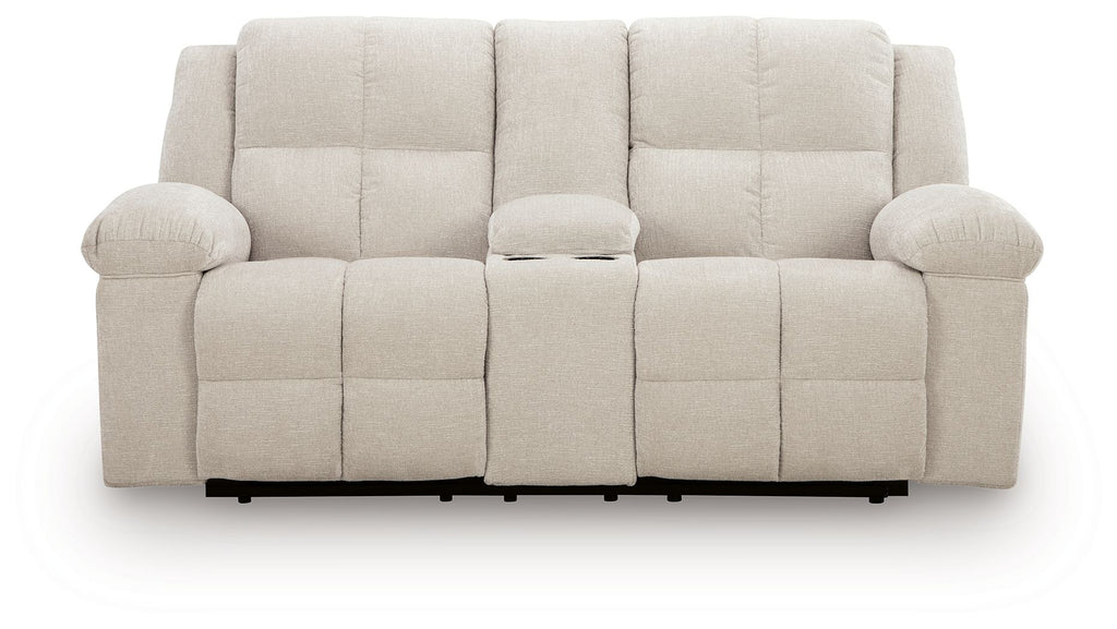 Orlen - Double Reclining Loveseat With Console - Winter - Stylish Home Furniture