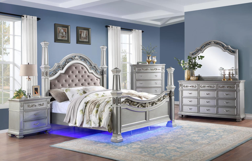 B062 - Chest - Shimmer Silver - Stylish Home Furniture