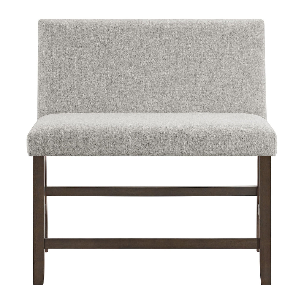 Seneca - Counter Bench With Upholstered Back And Fabric - Brown - Stylish Home Furniture