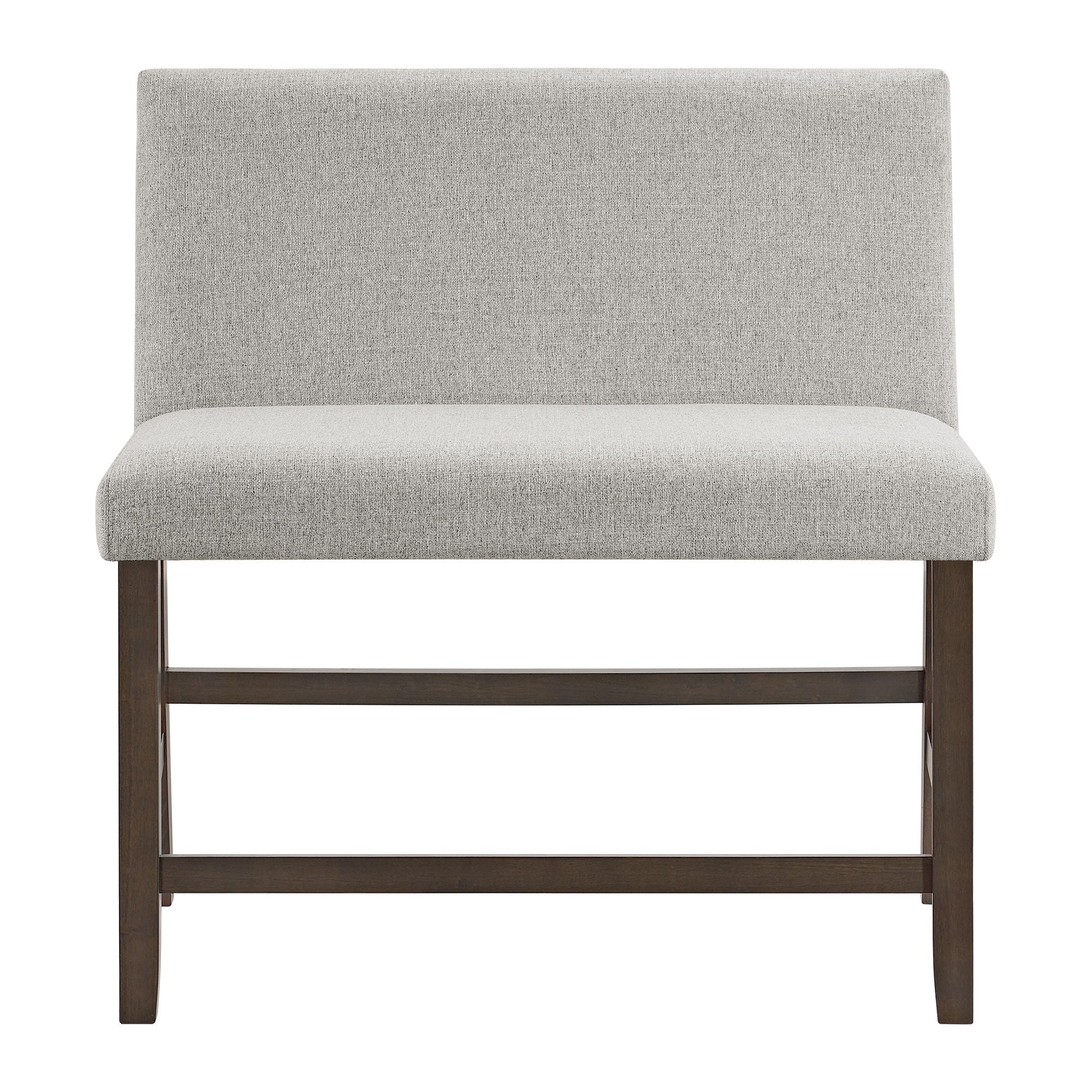 Seneca - Counter Bench With Upholstered Back And Fabric - Brown - Stylish Home Furniture