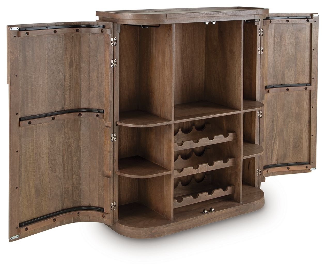 Landermont - Bar Cabinet - Medium Brown - Stylish Home Furniture