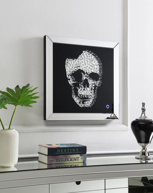 A2035 - LED Wall Art (Skull) - Pearl Silver - Stylish Home Furniture
