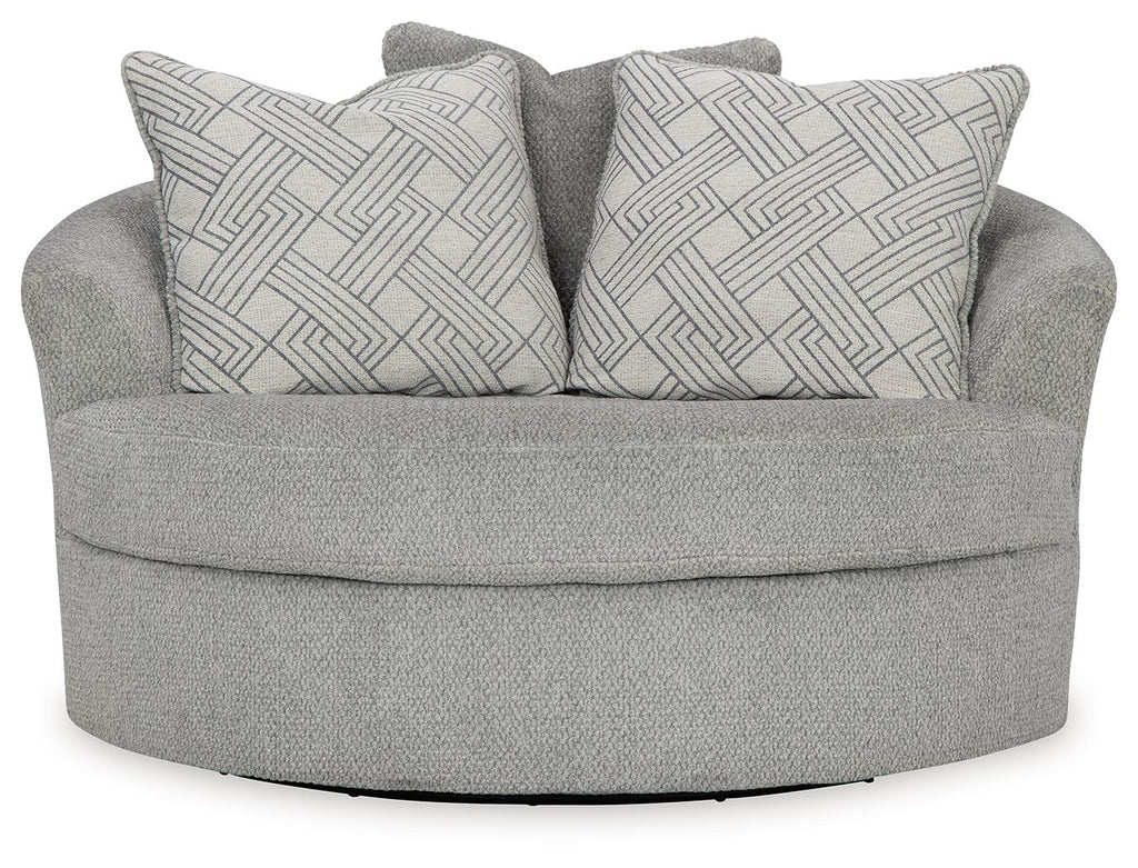 Casselbury - Oversized Swivel Accent Chair - Cement - Stylish Home Furniture