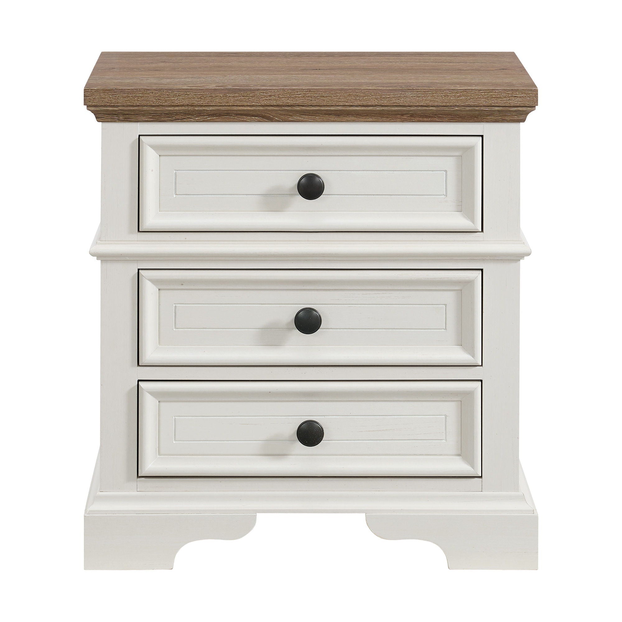 Eastwood - Youth 3-Drawer Nightstand - Brown And White - Stylish Home Furniture