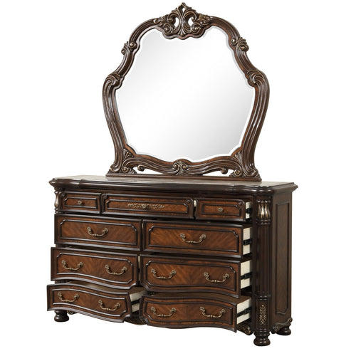 Bella Notte - Dresser Mirror - Mahogany Brown - Stylish Home Furniture