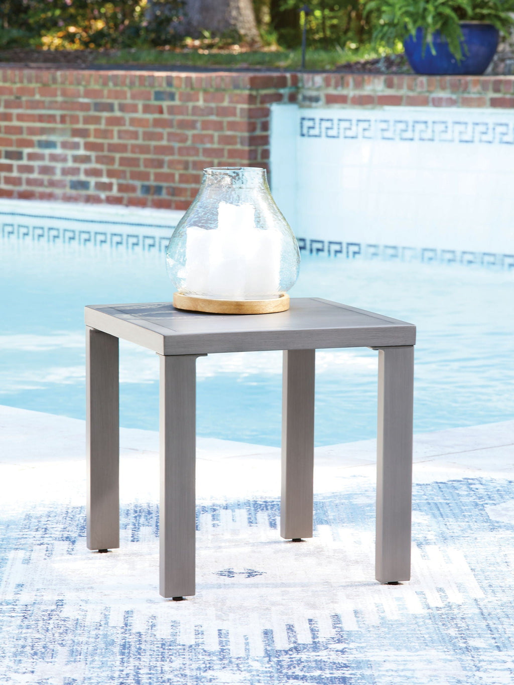 Half Moon Beach - Square End Table - Gray - Stylish Home Furniture