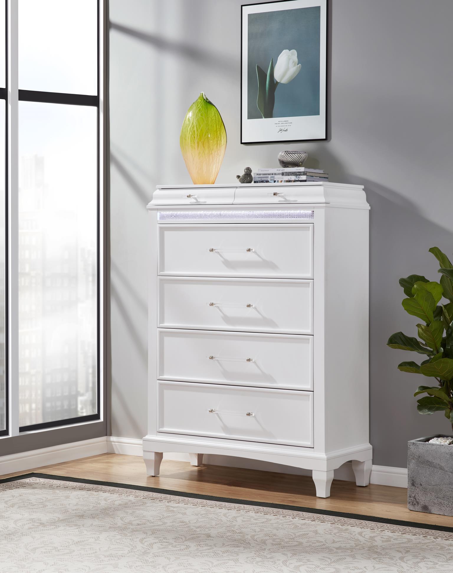 B045 - LED Chest - White - Stylish Home Furniture