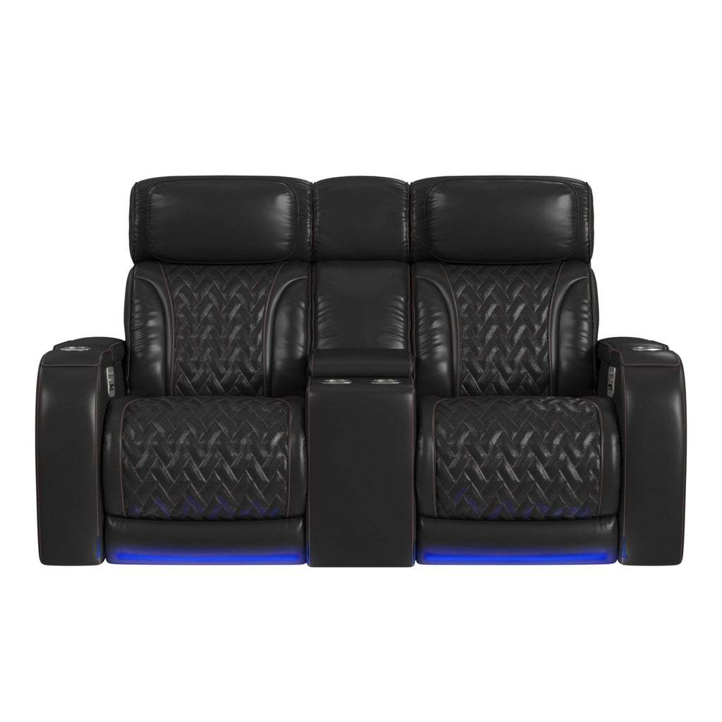 Prime Time - P3 Loveseat With LED, Wireless Charger Pocket, And Console - Stylish Home Furniture