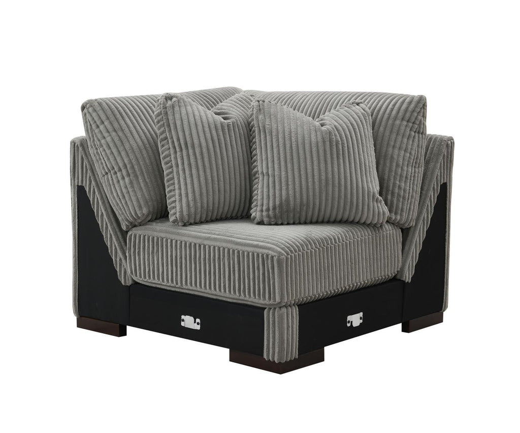 U243 - 6 Piece Sectional (2 Armless Chairs, 1 Console, 1 Right Chaise, 1 LAF Seat, 1 Wedge) - Gray - Stylish Home Furniture
