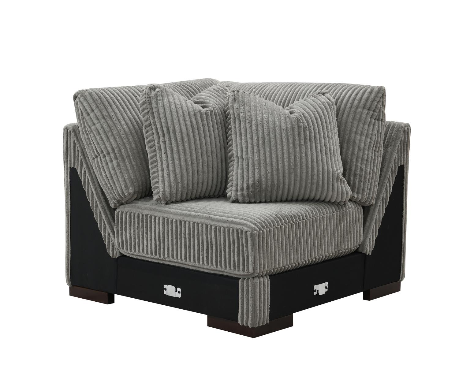 U243 - 6 Piece Sectional (2 Armless Chairs, 1 Console, 1 Right Chaise, 1 LAF Seat, 1 Wedge) - Gray - Stylish Home Furniture