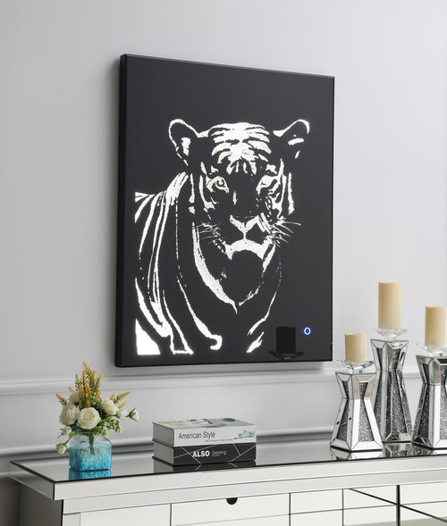 A2015 - LED Wall Art (Tiger) - Pearl Silver - Stylish Home Furniture