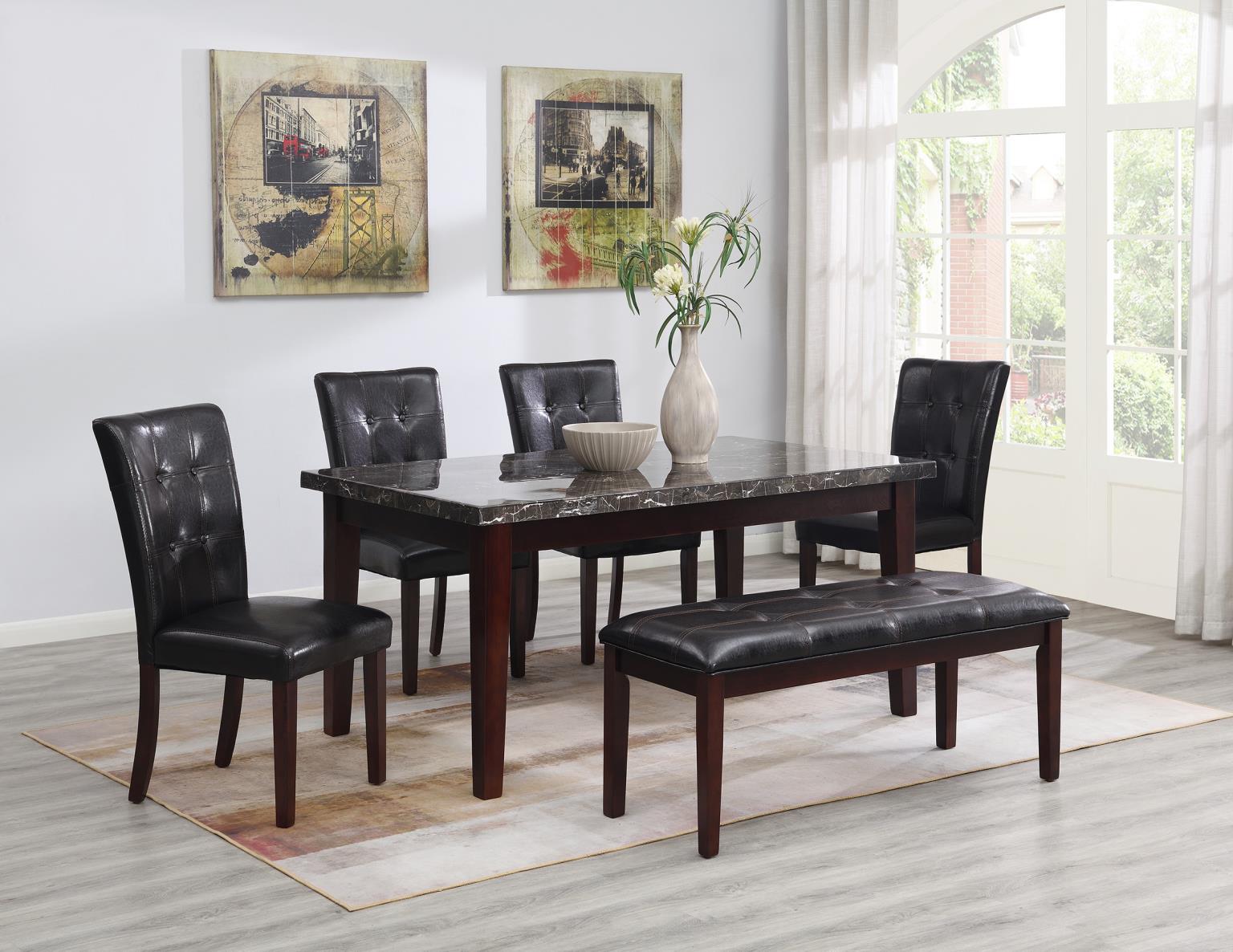 D128 - Side Chair - Black / Dark Brown - Stylish Home Furniture