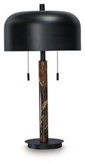 Alanbert - Metal Table Lamp - Brown / Black - Stylish Home Furniture