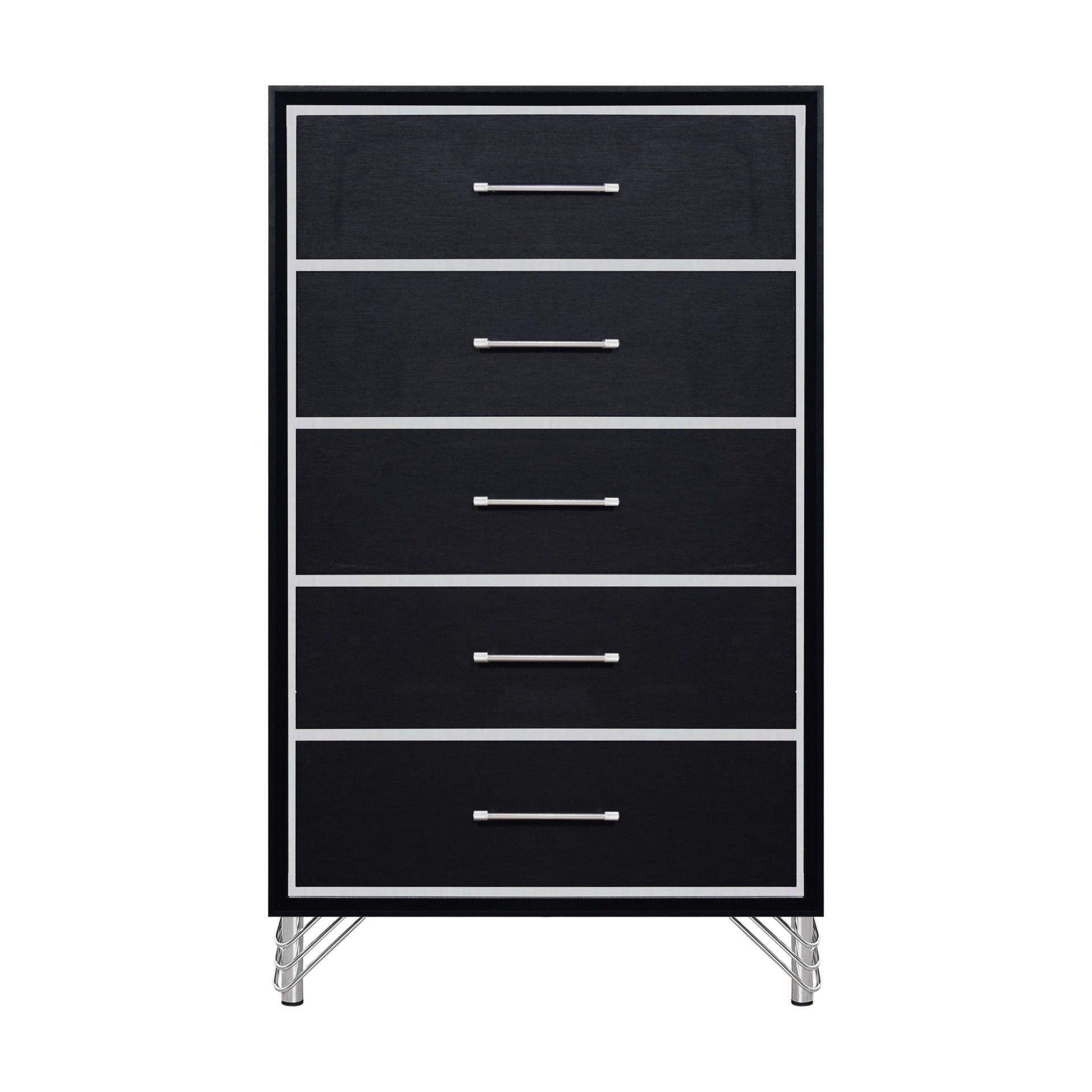 Ava - 5 Drawer Chest - Ebony - Stylish Home Furniture