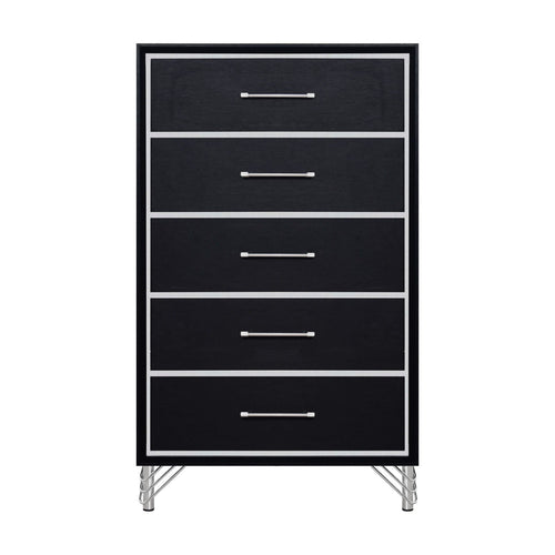 Ava - 5 Drawer Chest - Ebony - Stylish Home Furniture