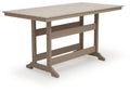 Seacliff Beach - Rectangular Counter Height Dining Table With Umbrella Option - Medium Brown - Stylish Home Furniture