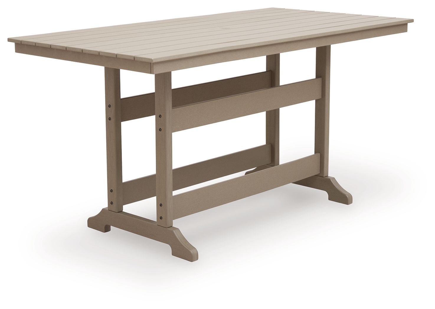 Seacliff Beach - Rectangular Counter Height Dining Table With Umbrella Option - Medium Brown - Stylish Home Furniture