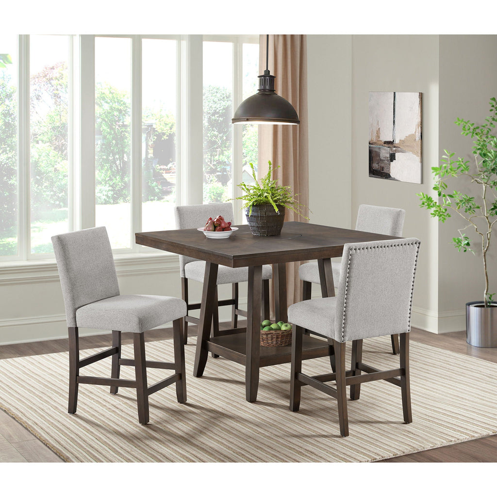 Seneca - Square Counter Table With Lazy Susan - Stylish Home Furniture