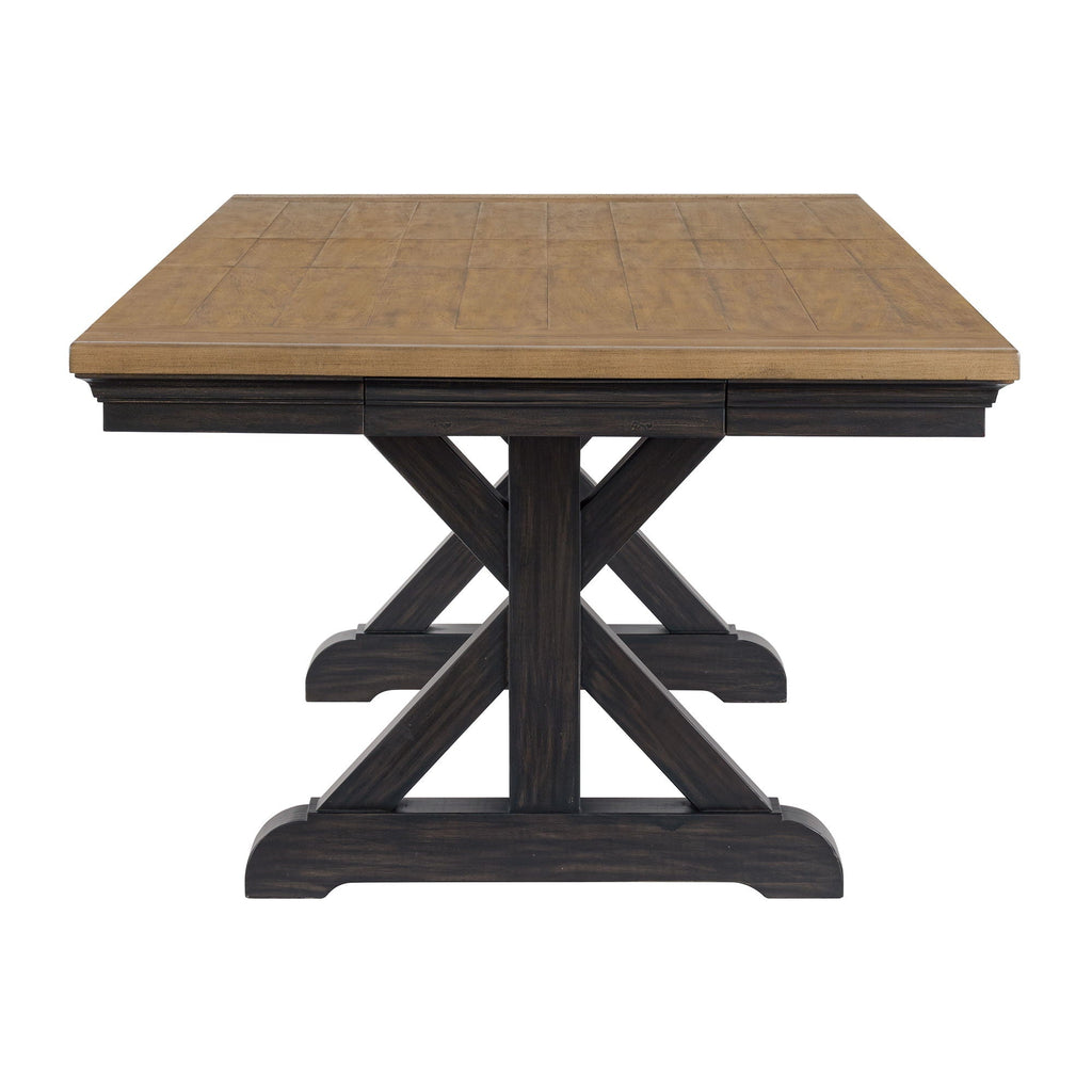 Montrose - Dining Table With 20" Leaf - Espresso And Brown - Stylish Home Furniture