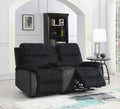 U181 - Corduroy Motion Loveseat - Black - Stylish Home Furniture