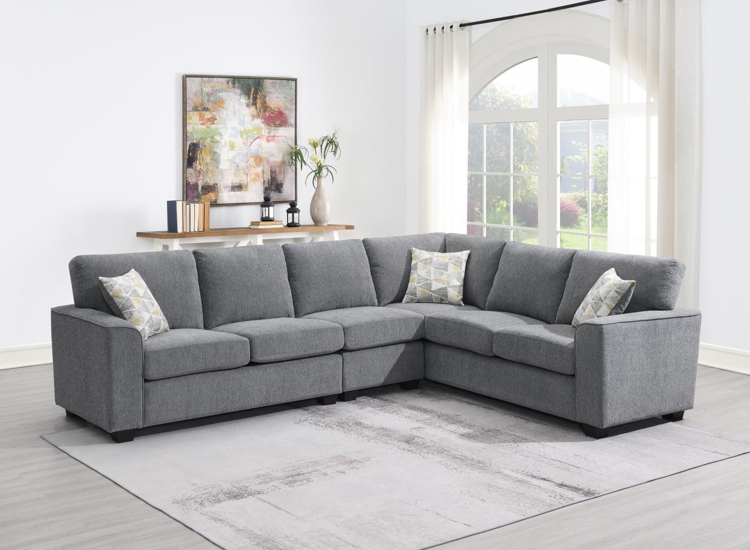 U327 - 2 Piece Sectional - Gray - Stylish Home Furniture