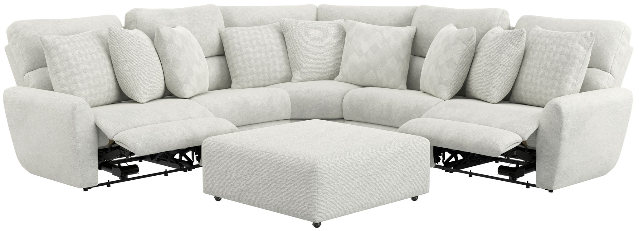 Majesty - Deep Seating Power Reclining Sectional And Ottoman - Stylish Home Furniture