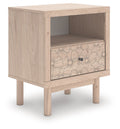 Arloster - One Drawer Night Stand - Tan - Stylish Home Furniture