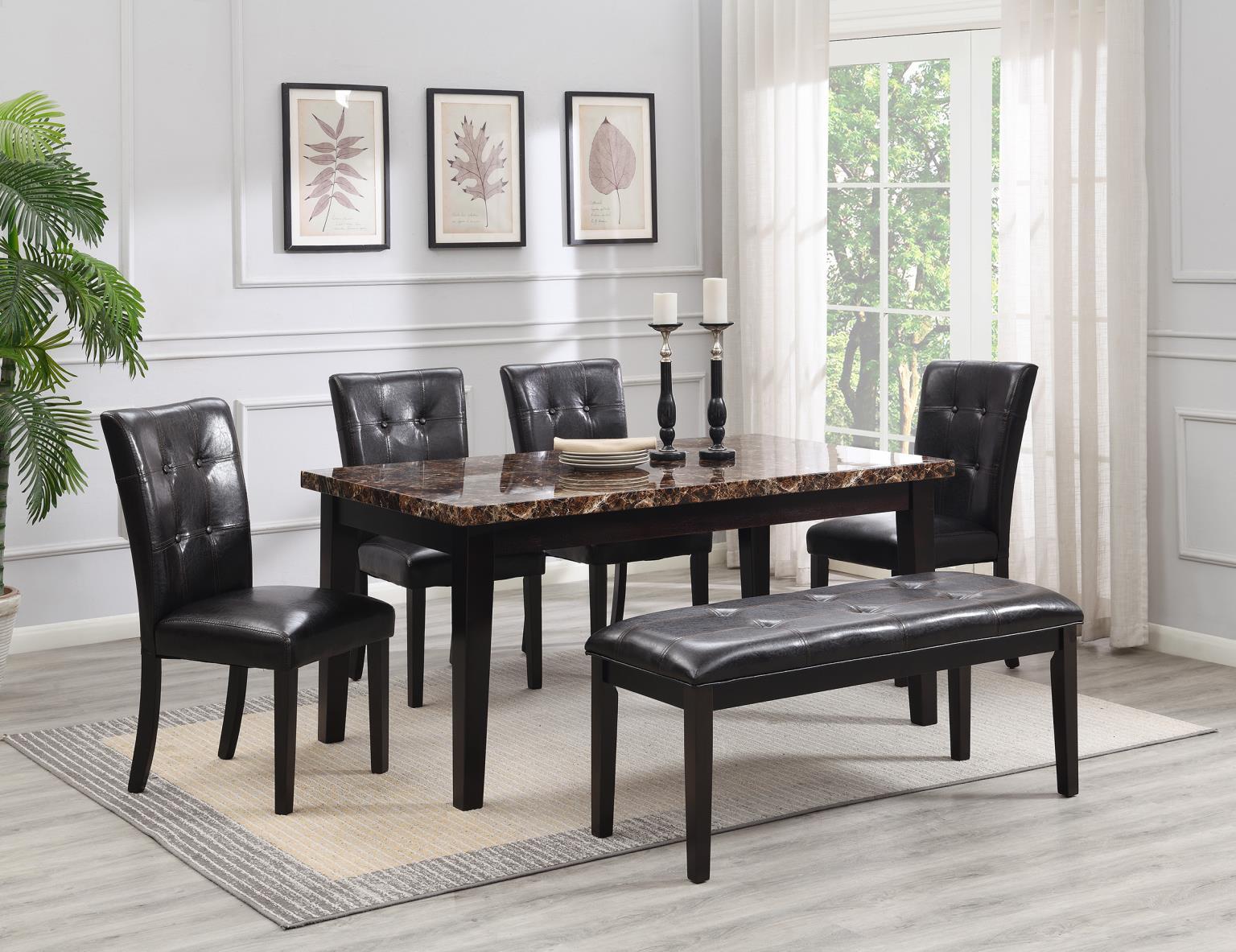 D150 - Dining Upholstered Side Chair (Set of 2) - Dark Brown - Stylish Home Furniture