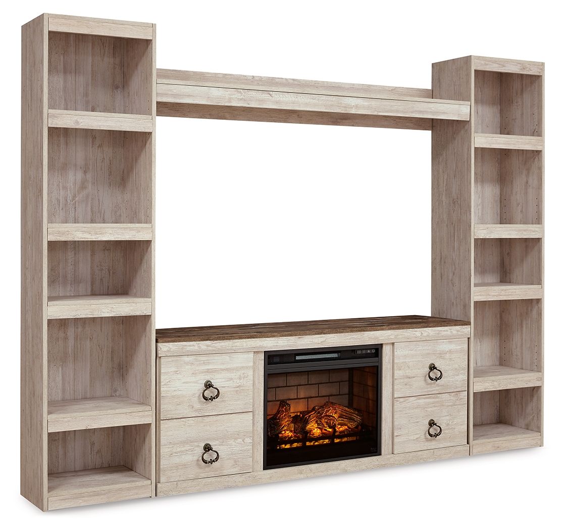 Willowton - Entertainment Center With Fireplace Option - Stylish Home Furniture