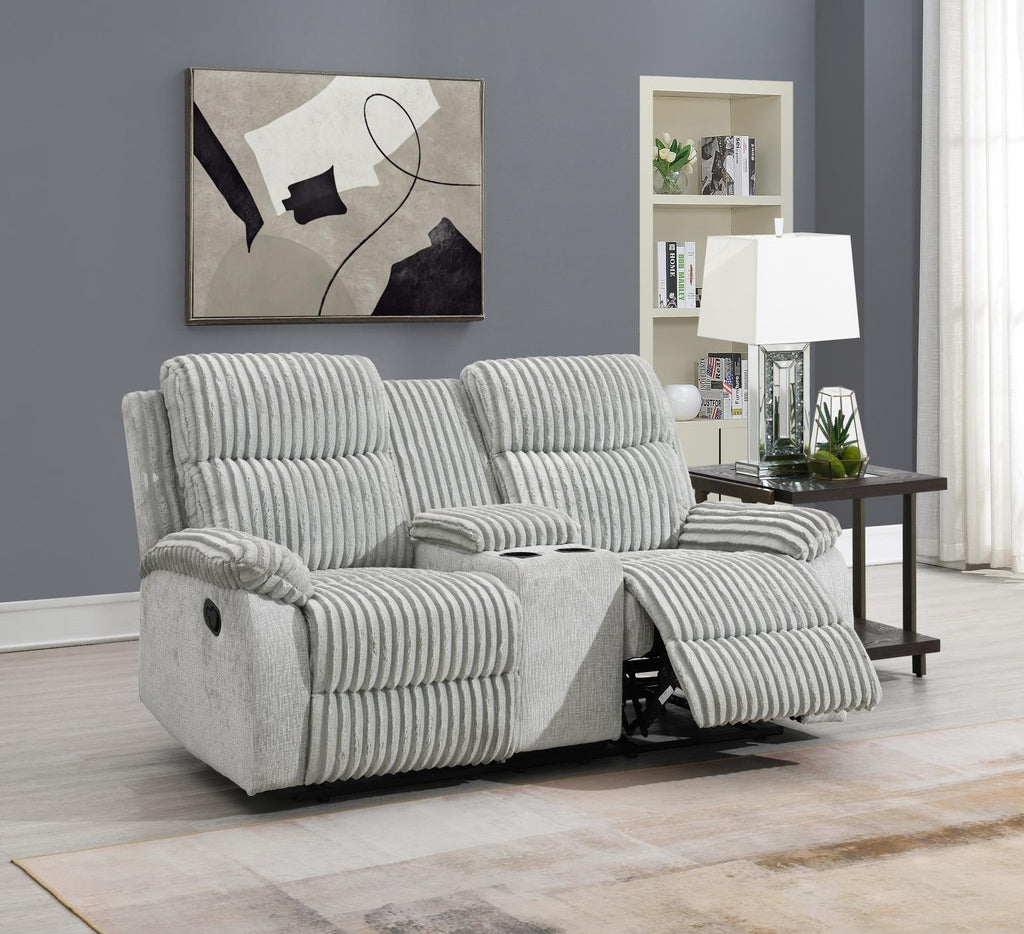 U182 - Corduroy Motion Loveseat - Gray - Stylish Home Furniture