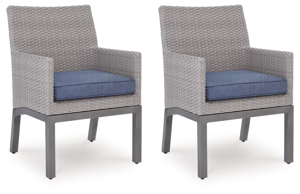 Half Moon Beach - Arm Chair With Cushion (Set of 2) - Blue / Gray - Stylish Home Furniture