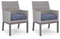 Half Moon Beach - Arm Chair With Cushion (Set of 2) - Blue / Gray - Stylish Home Furniture