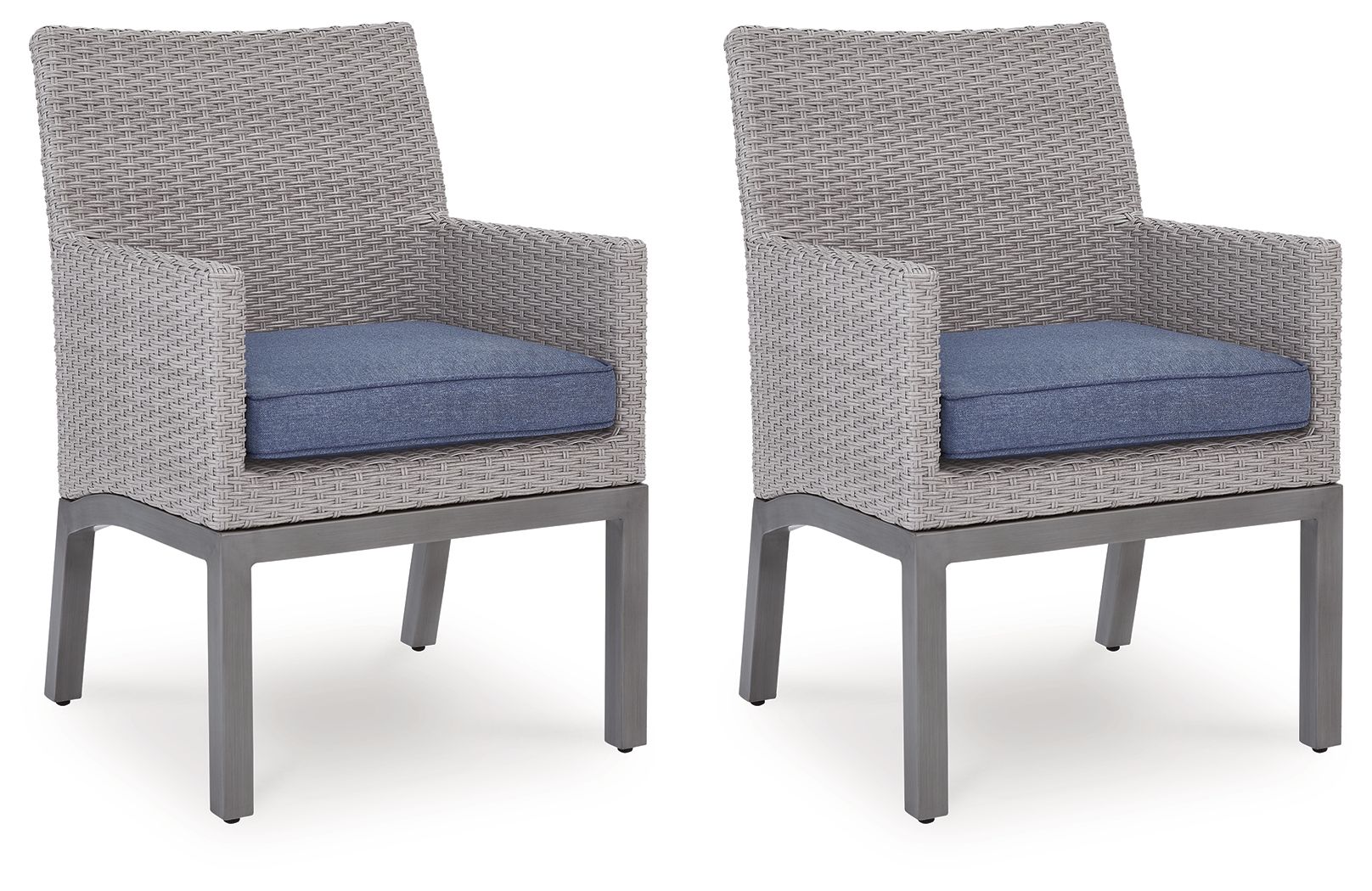 Half Moon Beach - Arm Chair With Cushion (Set of 2) - Blue / Gray - Stylish Home Furniture
