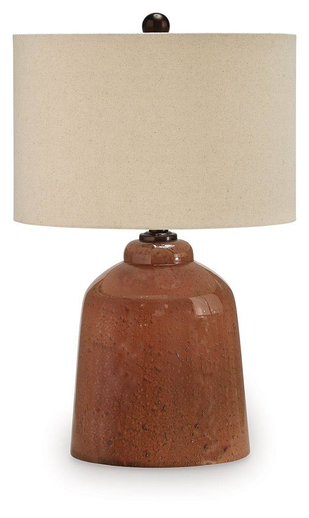 Aaleahya - Glass Table Lamp - Rust - Stylish Home Furniture