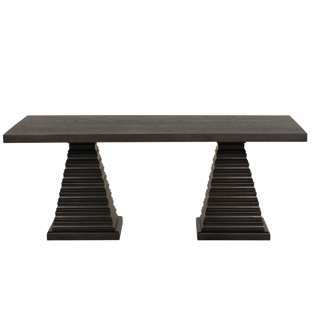 Plateau - 78" Rectangle Dining Table - Top & Base - Dark Brown - Stylish Home Furniture