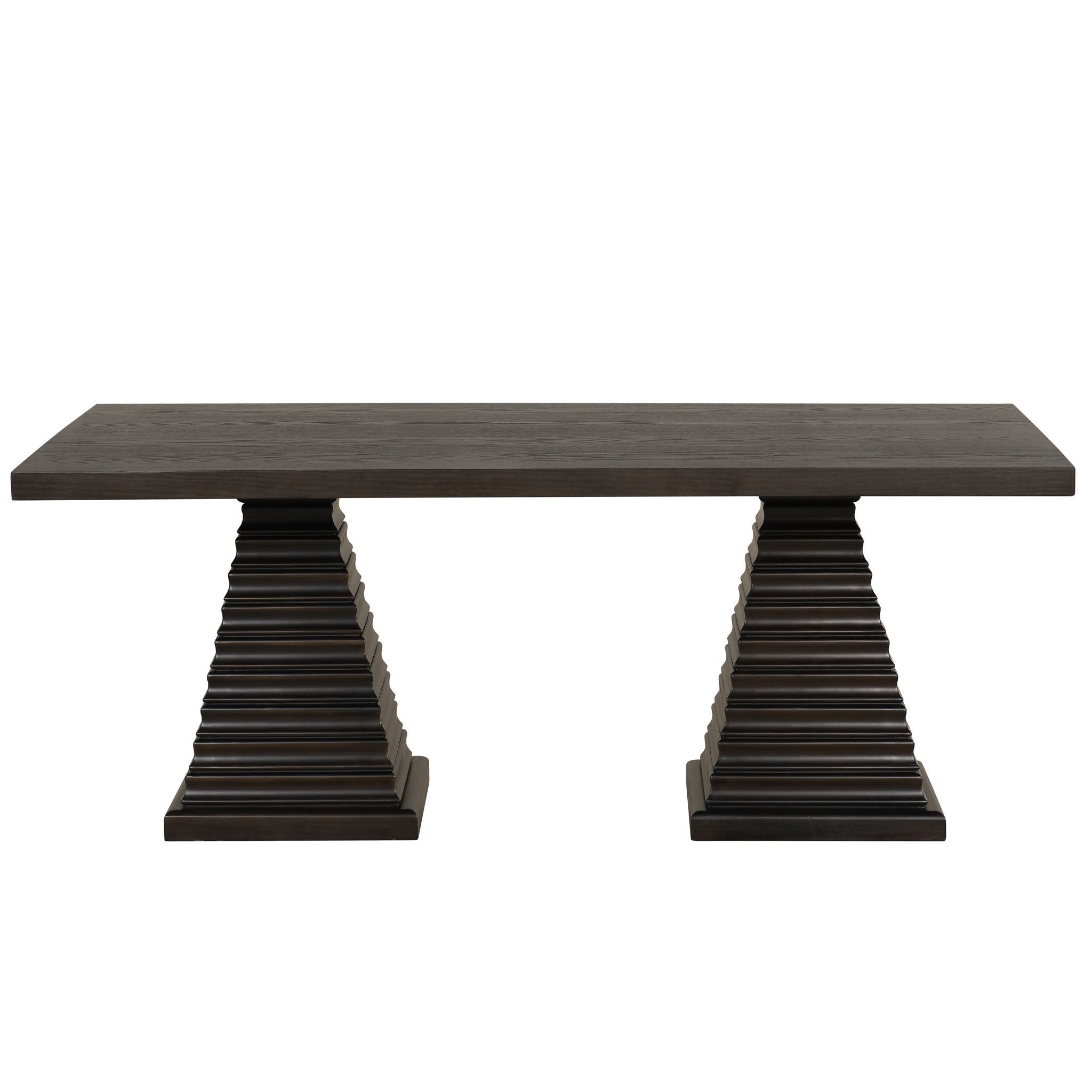 Plateau - 78" Rectangle Dining Table - Top & Base - Dark Brown - Stylish Home Furniture