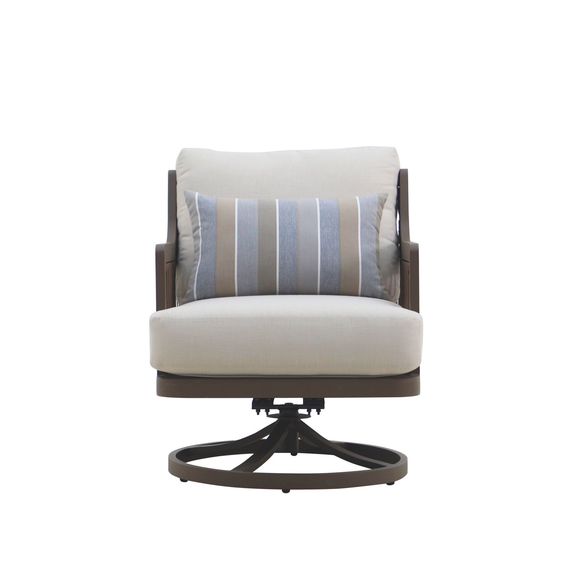 Genova - Patio Swivel Club Chair With Accent Pillow (Set of 2) - Gray - Stylish Home Furniture