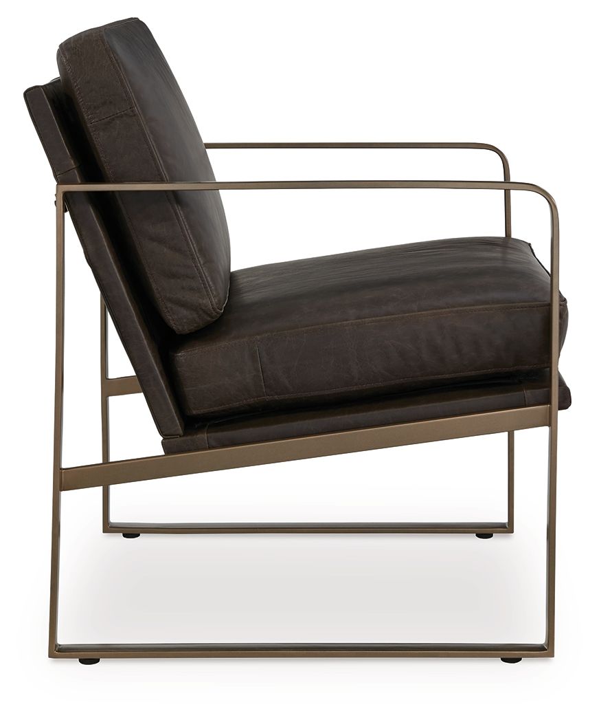 Bradett - Accent Chair - Dark Brown / Gold Finish - Stylish Home Furniture