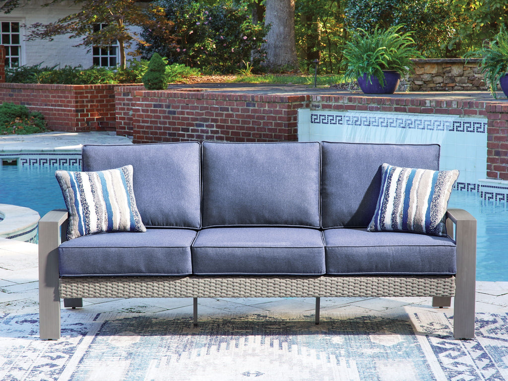 Half Moon Beach - Sofa With Cushion - Blue / Gray - Stylish Home Furniture