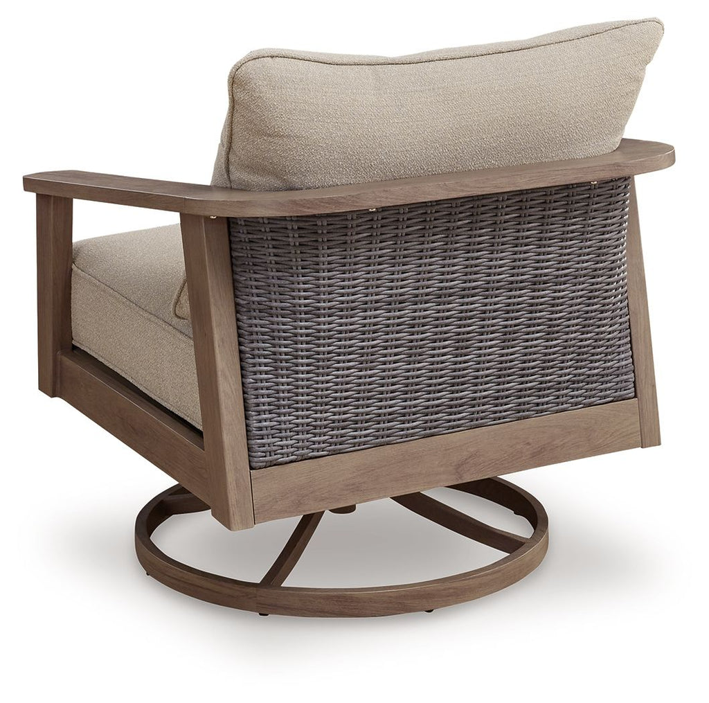 Harmony Headlands - Swivel Lounge With Cushion - Natural / Gray - Stylish Home Furniture