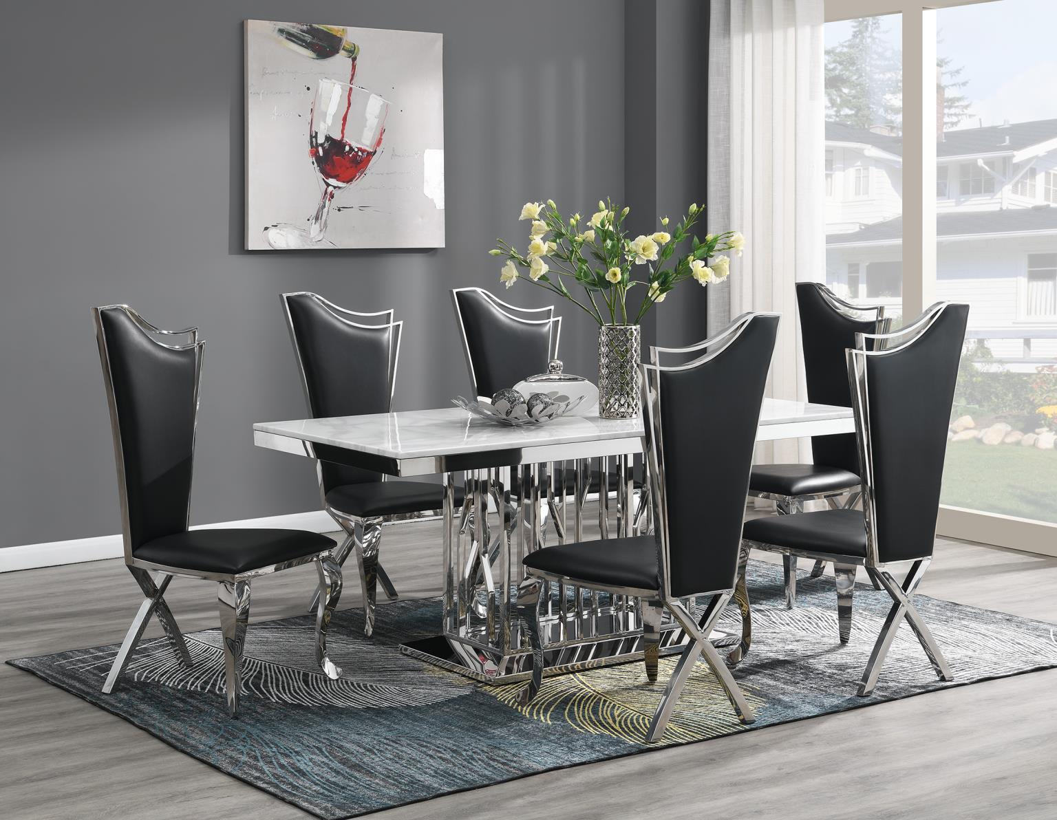 G-081-T-WHITE - Marble Dining Table - White - Stylish Home Furniture
