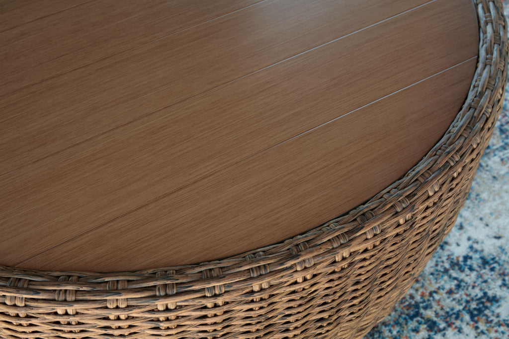 Double Point - Round Cocktail Table - Beige - Stylish Home Furniture
