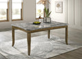 D076 - Rectangular Dining Table - Dark Dray Brush / Graystone Marble - Stylish Home Furniture