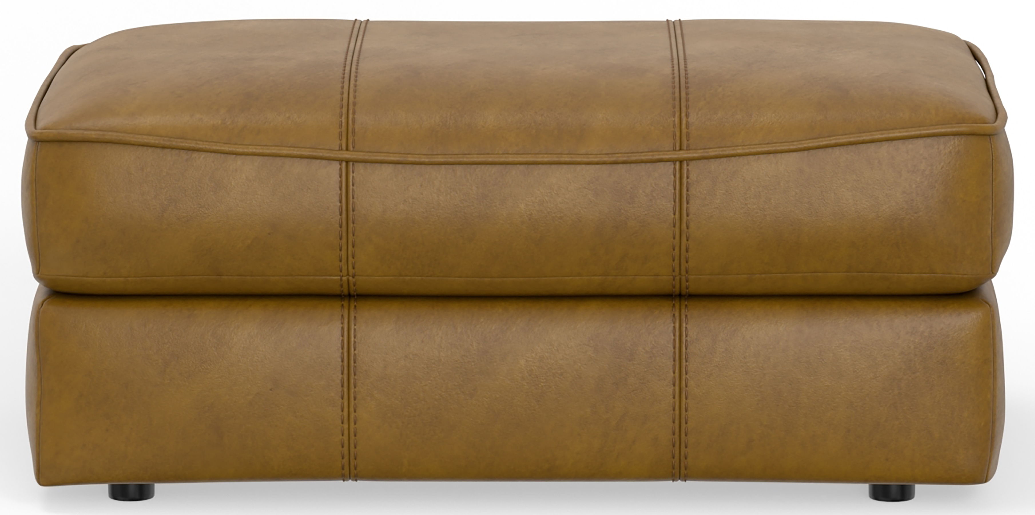 Corvara - Top Grain Italian Leather Match Ottoman - Caramel - Stylish Home Furniture