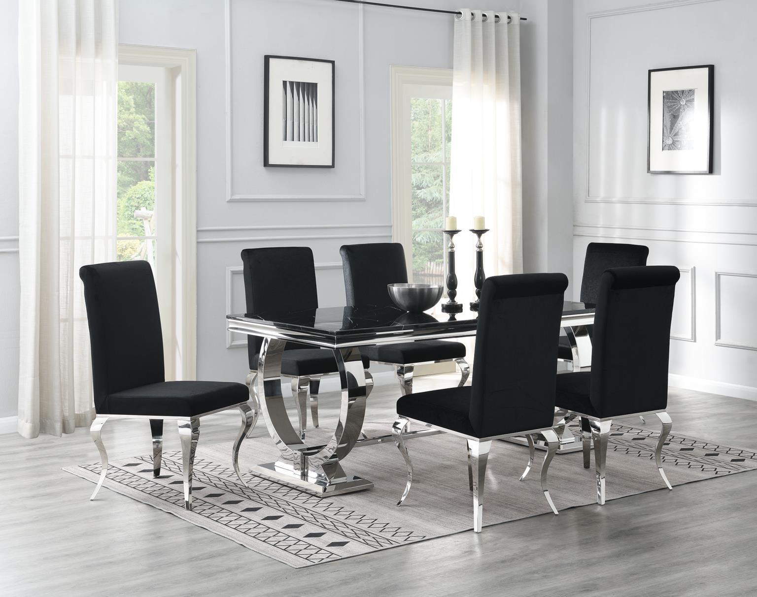 G-082-T-BLACK - Marble Dining Table - Black - Stylish Home Furniture