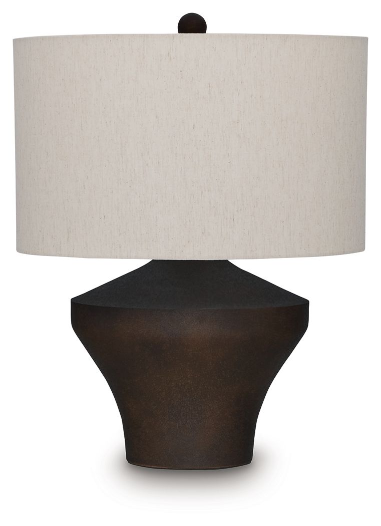 Dolanham - Metal Table Lamp - Distressed Brown - Stylish Home Furniture