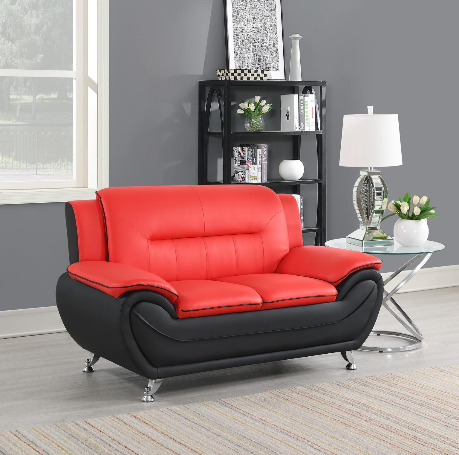 U486 - Loveseat - Red - Stylish Home Furniture