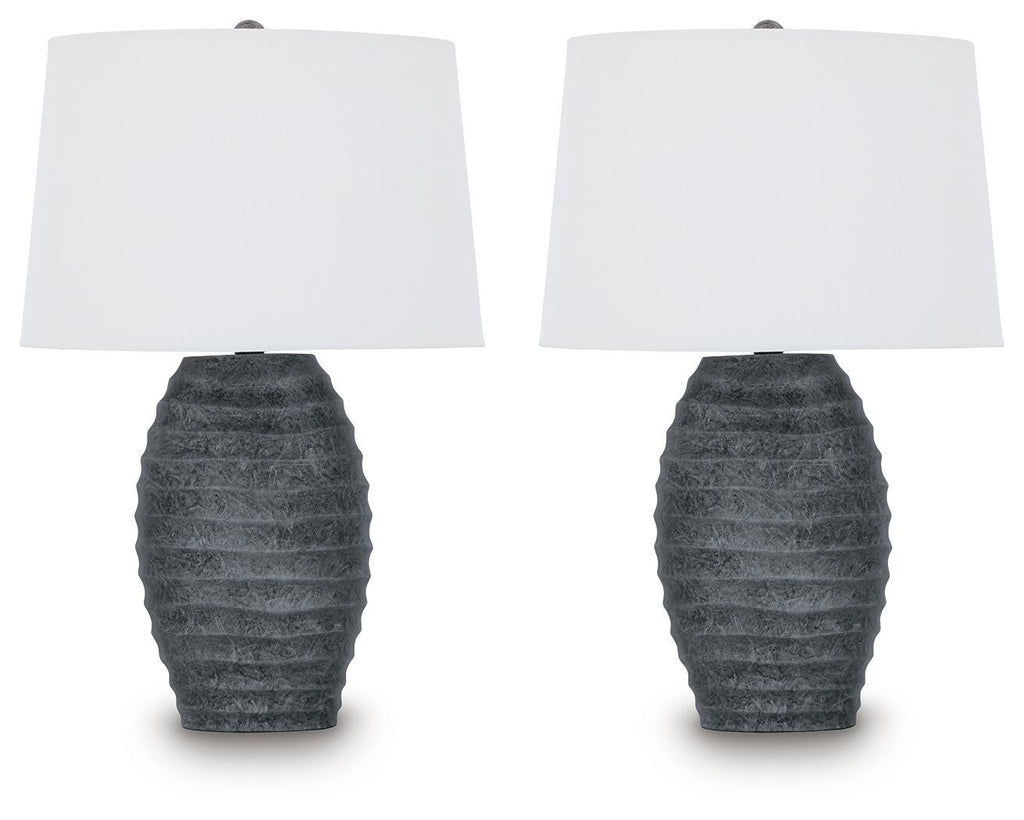 Caronick - Poly Table Lamp (Set of 2) - Antique Silver Finish - Stylish Home Furniture