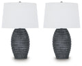 Caronick - Poly Table Lamp (Set of 2) - Antique Silver Finish - Stylish Home Furniture