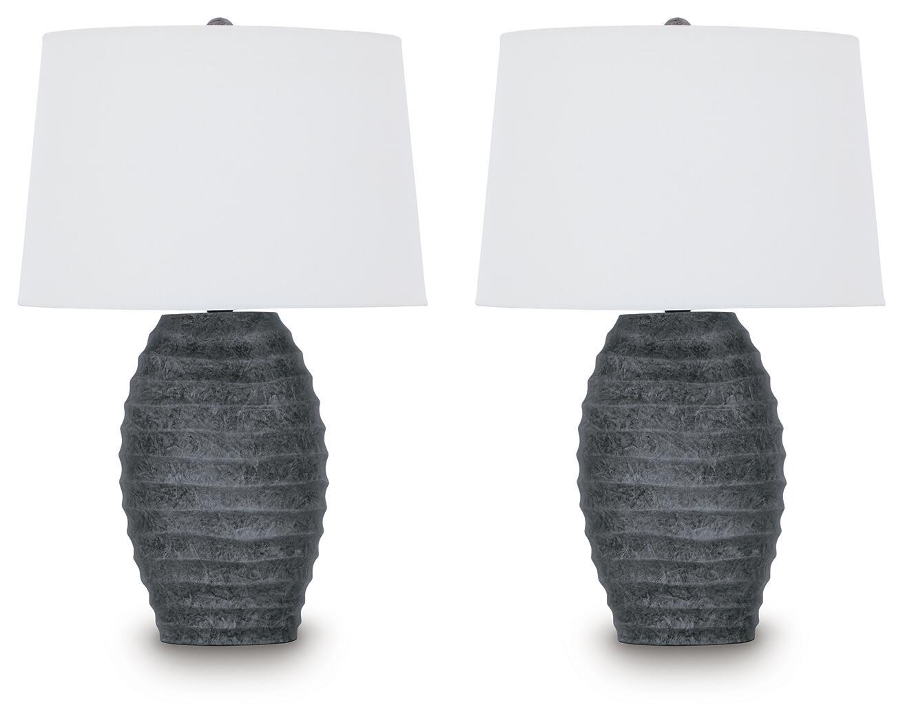 Caronick - Poly Table Lamp (Set of 2) - Antique Silver Finish - Stylish Home Furniture